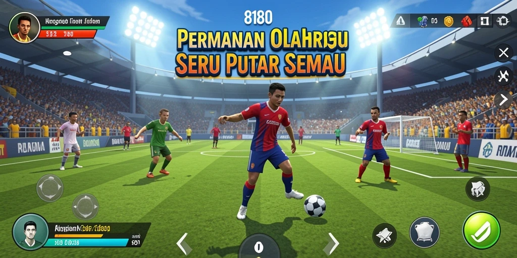 Screenshot gameplay 8180 menampilkan aksi seru di lapangan olahraga.