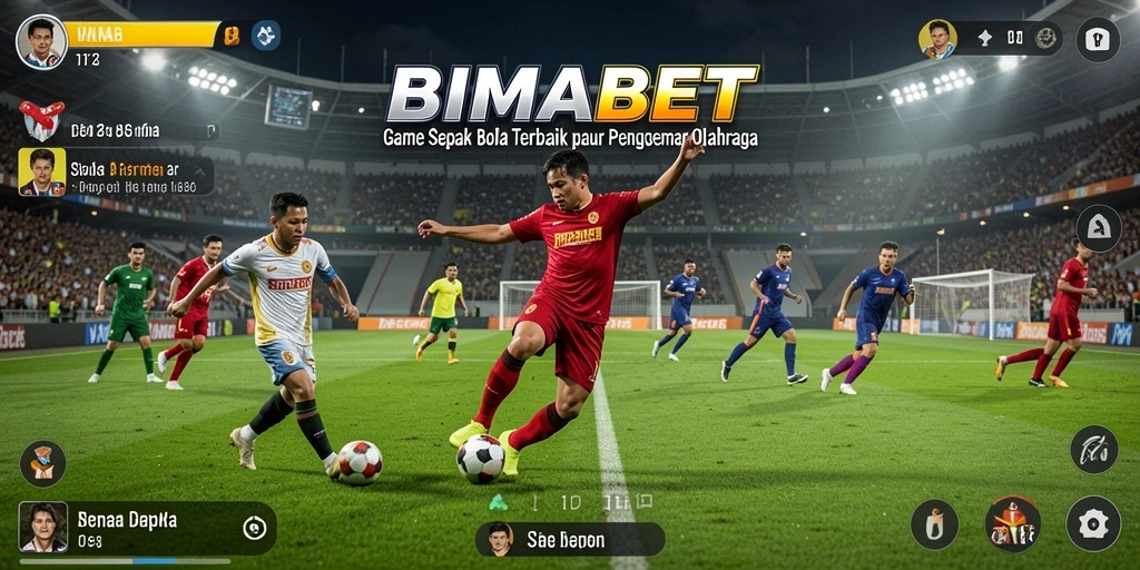 Tampilan gameplay sepak bola yang mendebarkan dan interaktif.