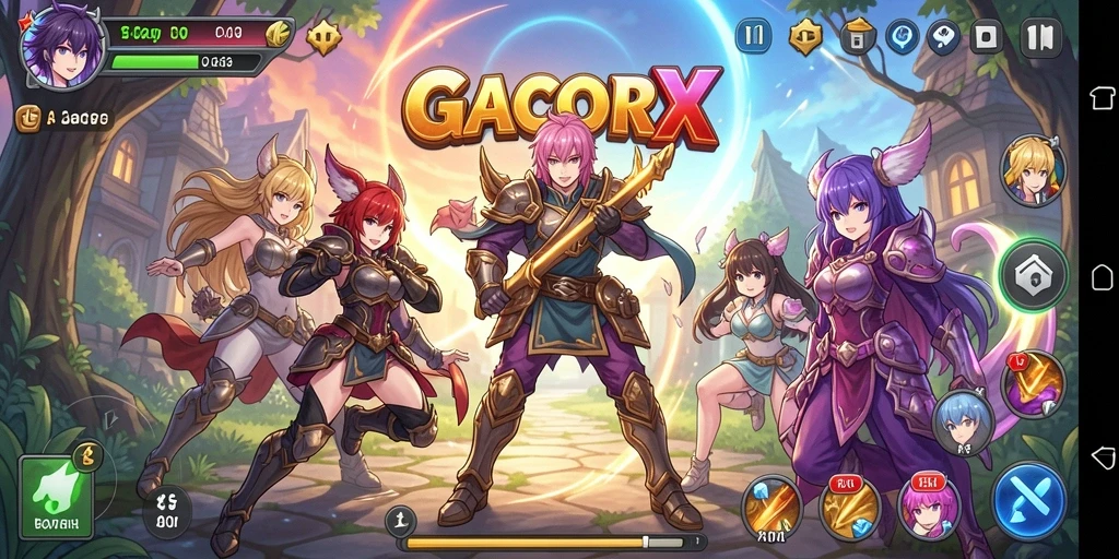Tampilan gameplay menarik dari GACORX dalam dunia Anime.