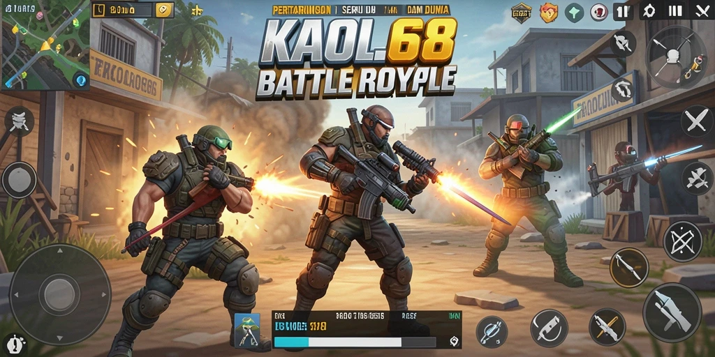 Tampilan seru dari pertandingan KAOL68 yang penuh aksi Battle Royale.
