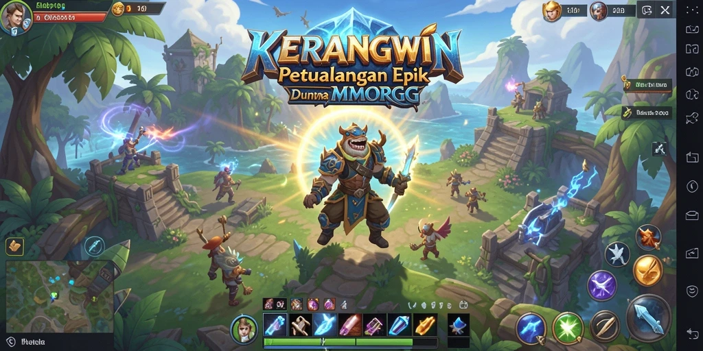 Screenshot gameplay KERANGWIN menunjukkan aksi seru di dunia MMORPG.