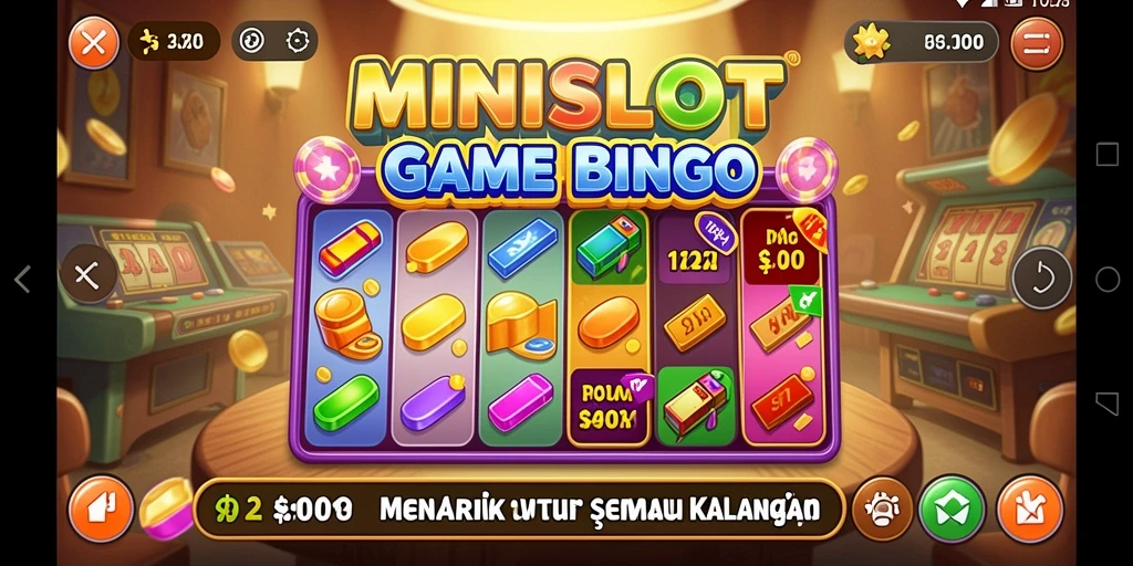 Screenshot gameplay MINISLOT yang menunjukkan aksi Bingo yang seru.