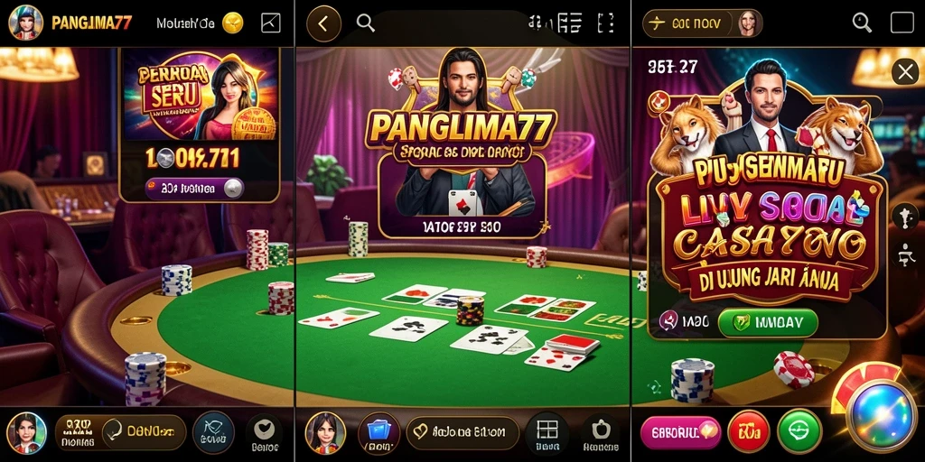 Screenshot dari gameplay Live Casino di PANGLIMA77 yang menampilkan suasana kasino.
