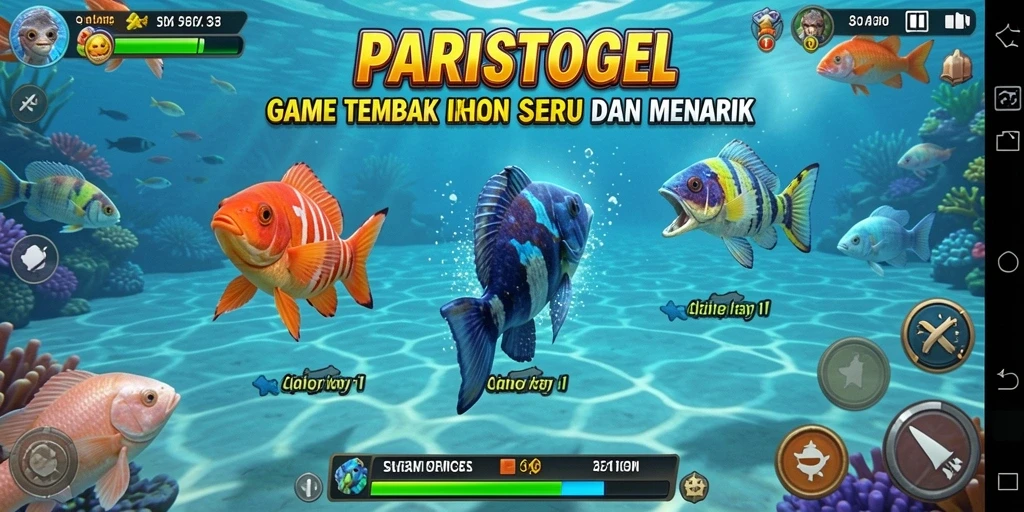 Tampilan gameplay seru dalam game Tembak Ikan PARISTOGEL.